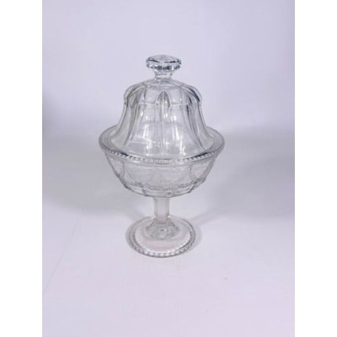 Lidded Compote EAPG National glass Company Teardrop and Tassel Antique Lid Dommed Pressed Glass Candy Dish Covered Replacement Glassware
