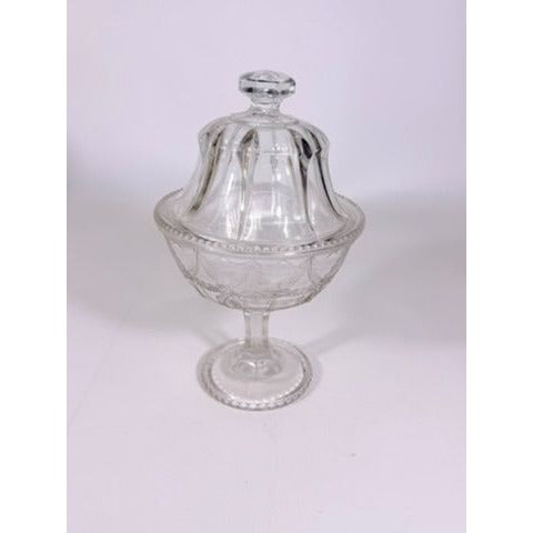 Lidded Compote EAPG National glass Company Teardrop and Tassel Antique Lid Dommed Pressed Glass Candy Dish Covered Replacement Glassware