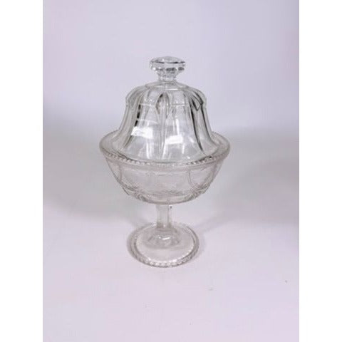 Lidded Compote EAPG National glass Company Teardrop and Tassel Antique Lid Dommed Pressed Glass Candy Dish Covered Replacement Glassware
