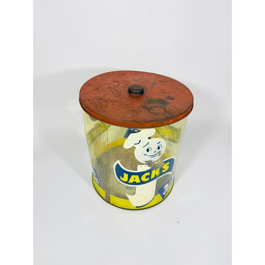 Store Display Bulk Container Jar Happy Jack's Cookie Company Plastic 2 for 1 Cent Collectible Grocery Vintage Mid Century