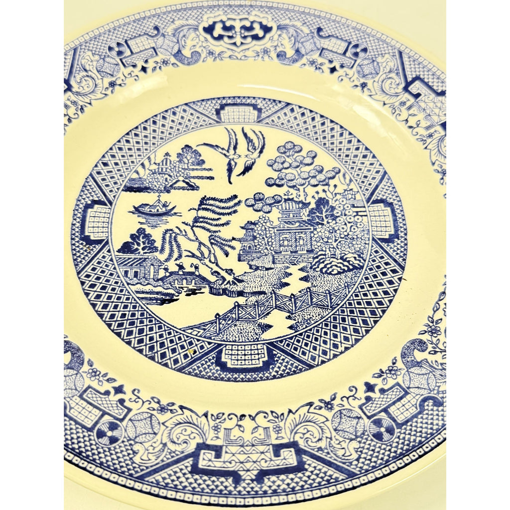 Luncheon Side Plate Vintage Blue Willow Ware Royal USA 9" Chinosiere Replacement China Oriental Traditional Gallery Wall