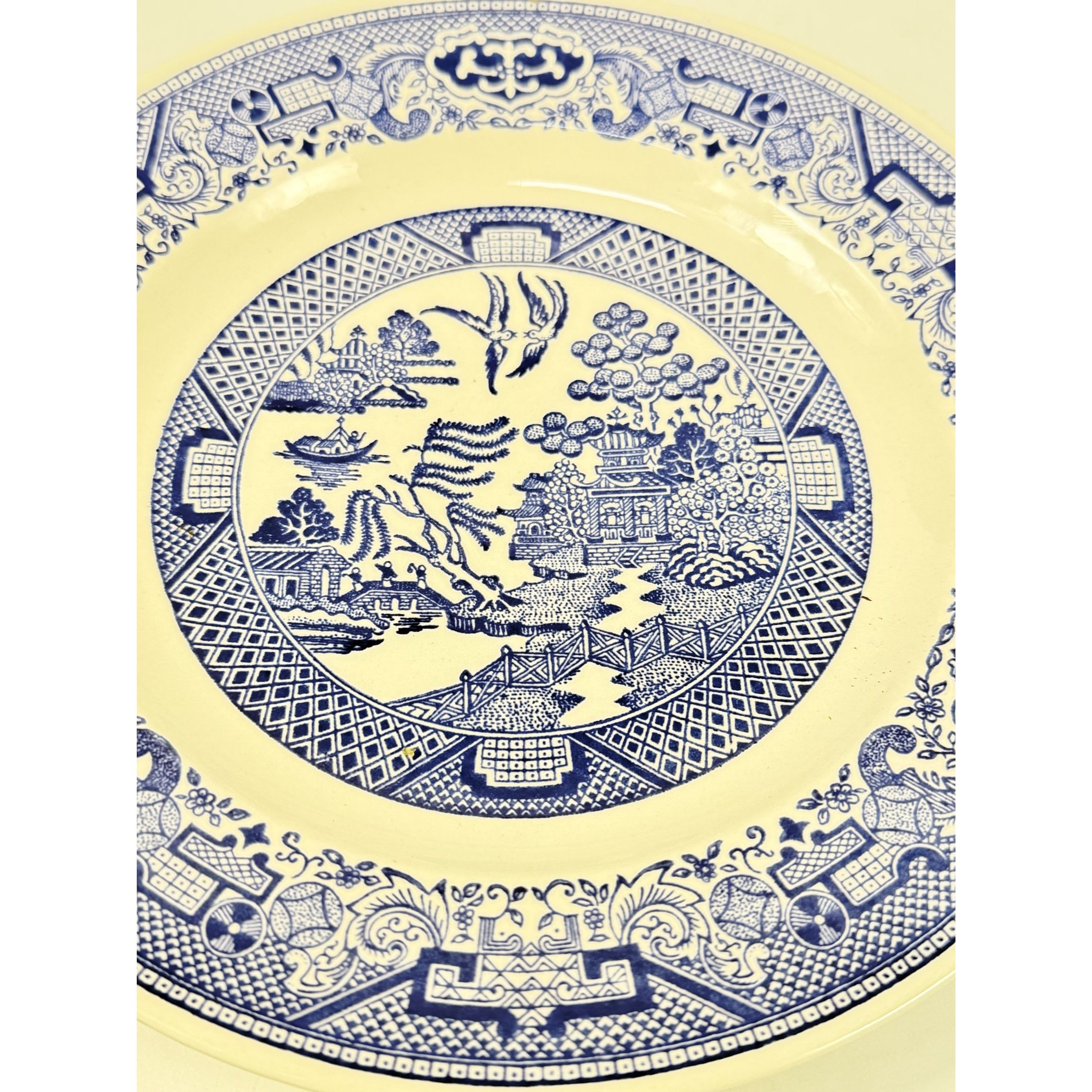 Luncheon Side Plate Vintage Blue Willow Ware Royal USA 9" Chinosiere Replacement China Oriental Traditional Gallery Wall