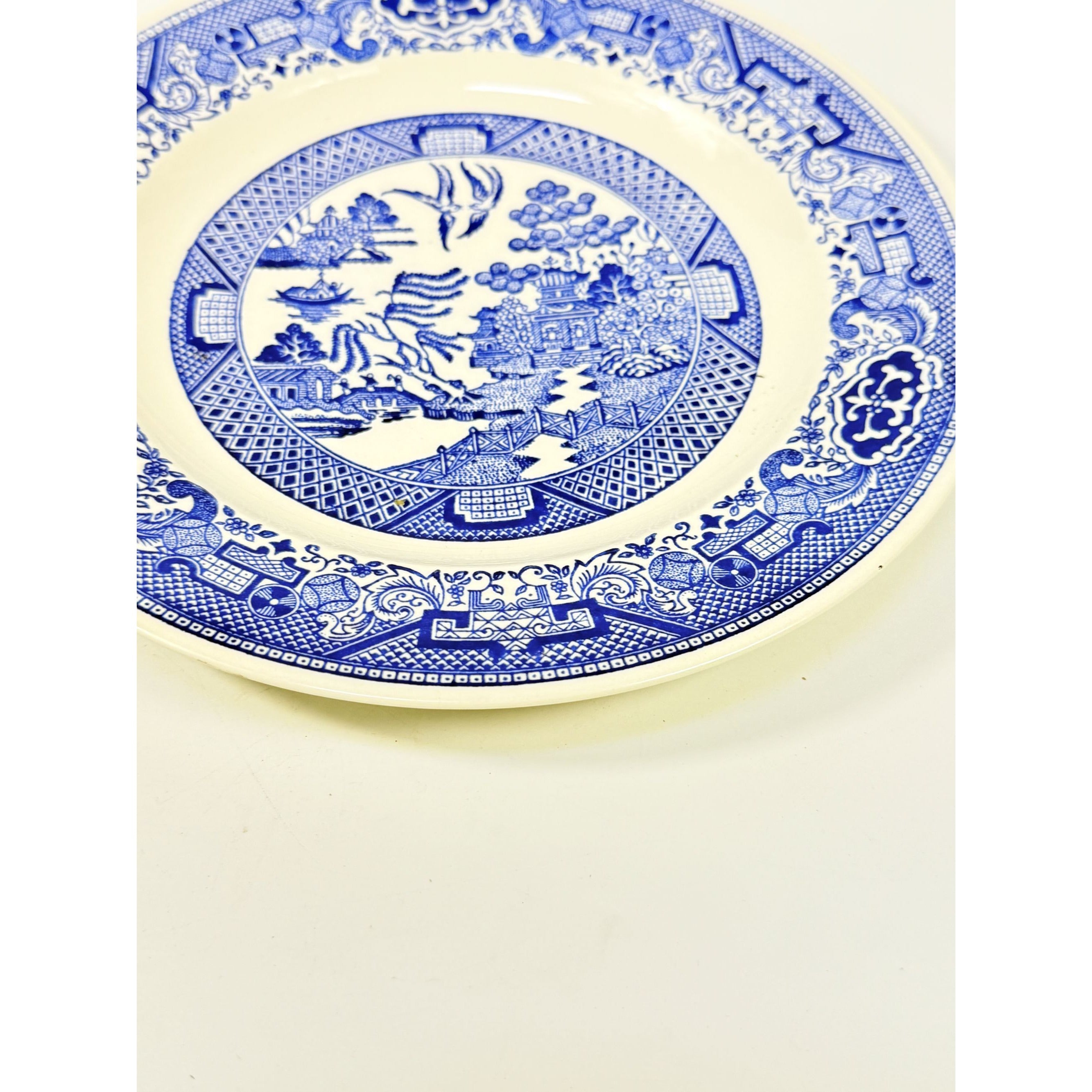 Luncheon Side Plate Vintage Blue Willow Ware Royal USA 9" Chinosiere Replacement China Oriental Traditional Gallery Wall