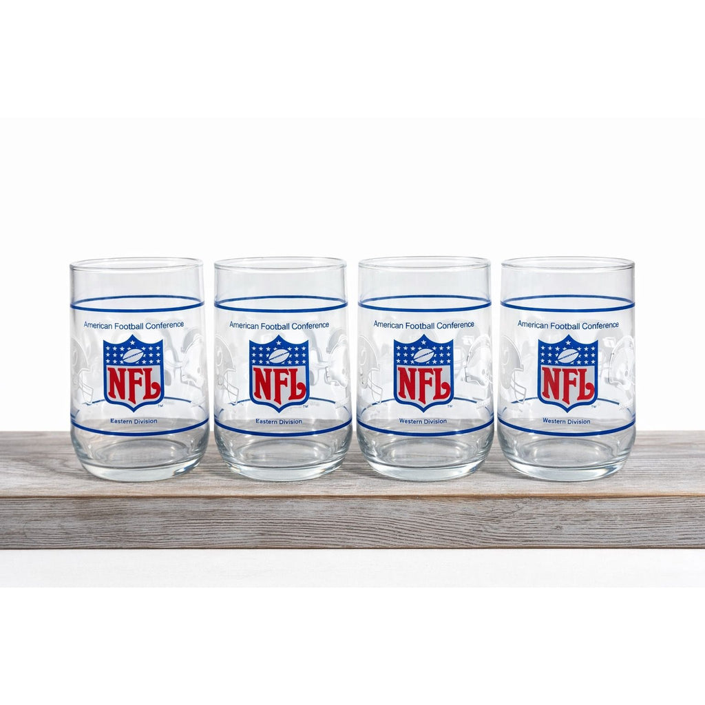 Drinking Tea Water Glasses American Football Conference Western Central Eastern Sports Team Vintage Man Cave Barware Drinkware NFL Collector