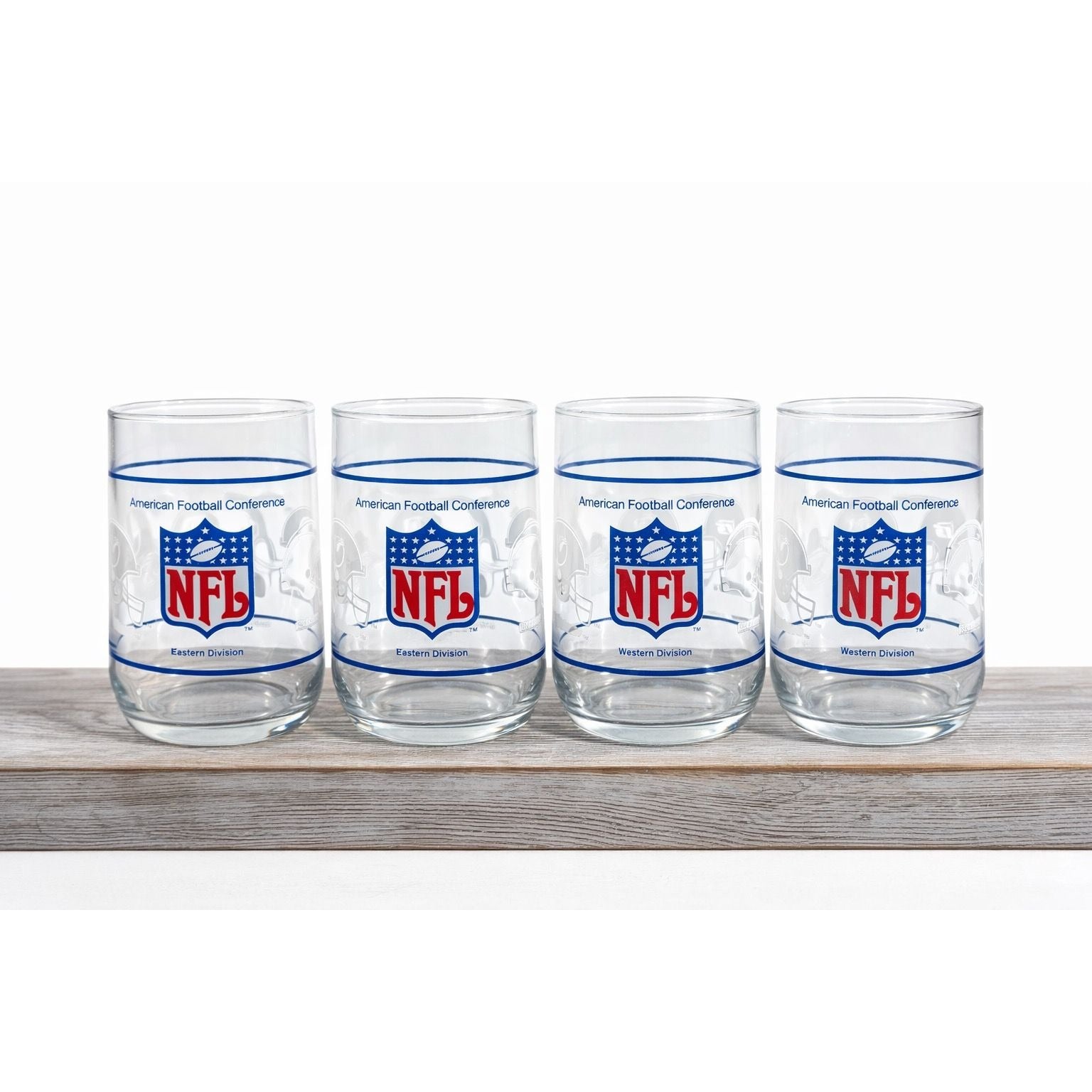 Drinking Tea Water Glasses American Football Conference Western Central Eastern Sports Team Vintage Man Cave Barware Drinkware NFL Collector