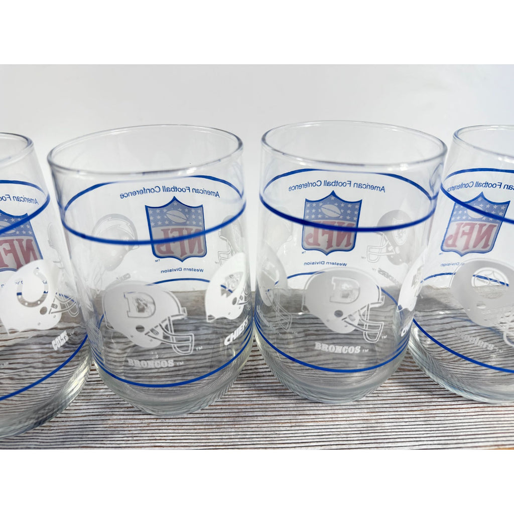 Drinking Tea Water Glasses American Football Conference Western Central Eastern Sports Team Vintage Man Cave Barware Drinkware NFL Collector