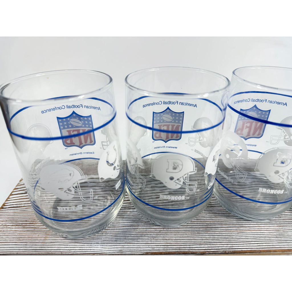 Drinking Tea Water Glasses American Football Conference Western Central Eastern Sports Team Vintage Man Cave Barware Drinkware NFL Collector