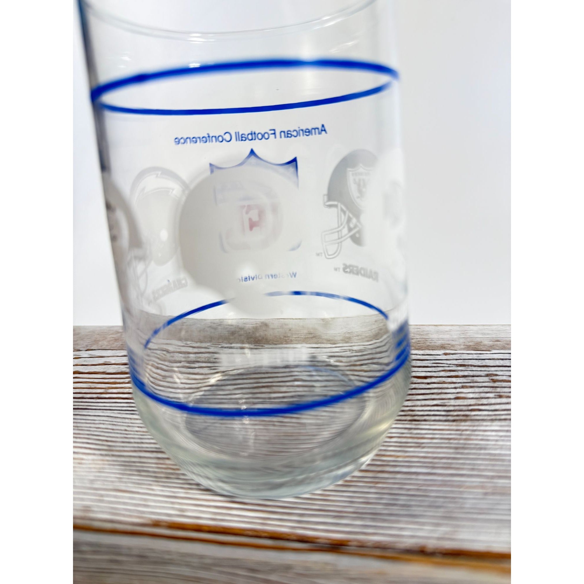 Drinking Tea Water Glasses American Football Conference Western Central Eastern Sports Team Vintage Man Cave Barware Drinkware NFL Collector