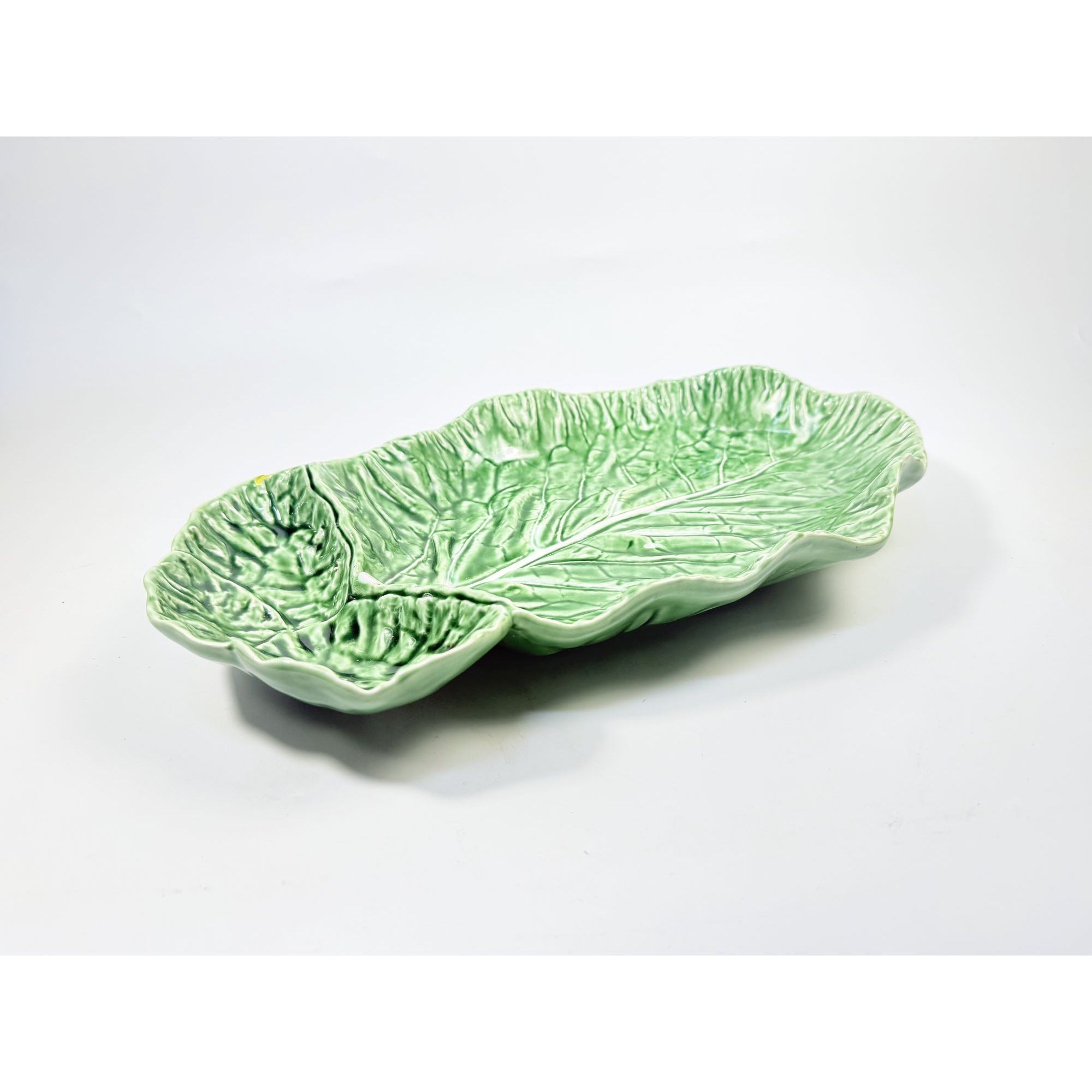 Serving Platter Chip and Dip Bordallo Pinheiro Large Green Cabbage Leaf Made in Portugal Replacement China Grand Millennial