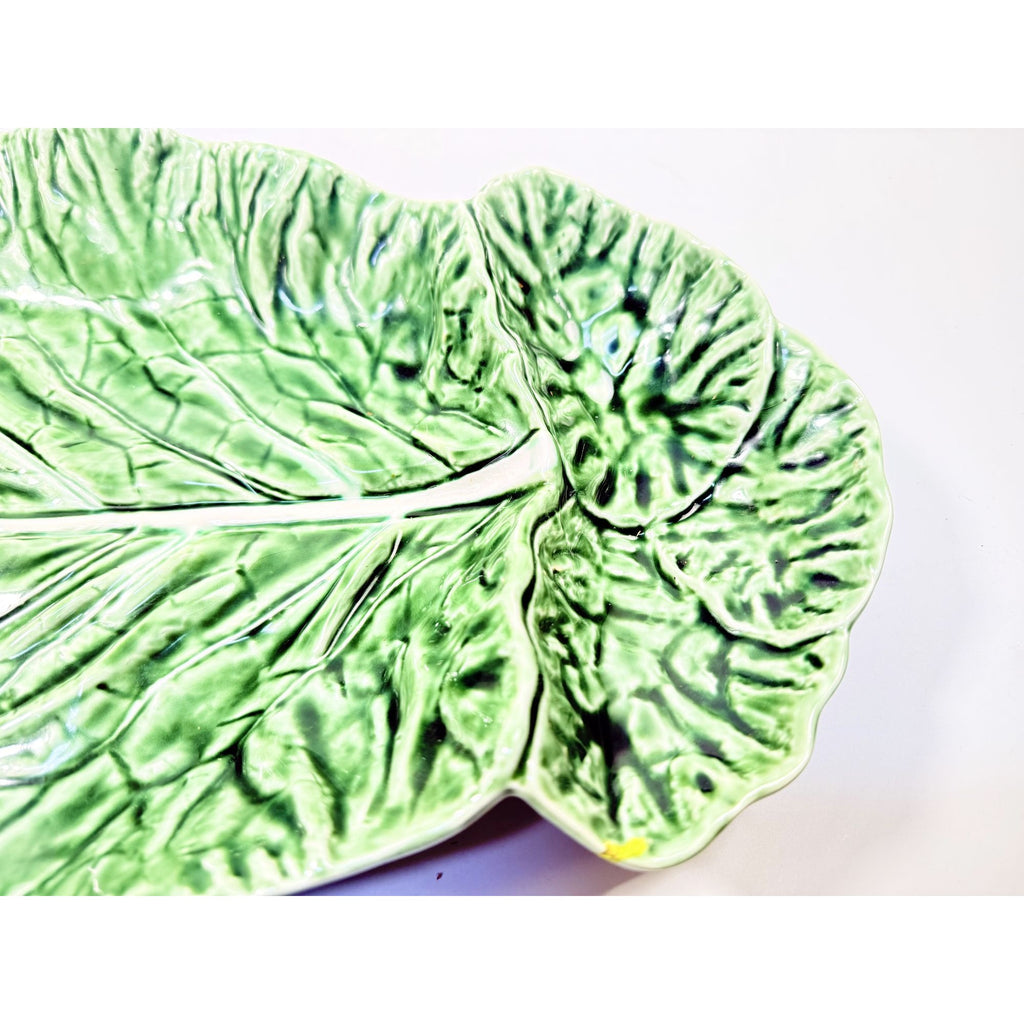 Serving Platter Chip and Dip Bordallo Pinheiro Large Green Cabbage Leaf Made in Portugal Replacement China Grand Millennial