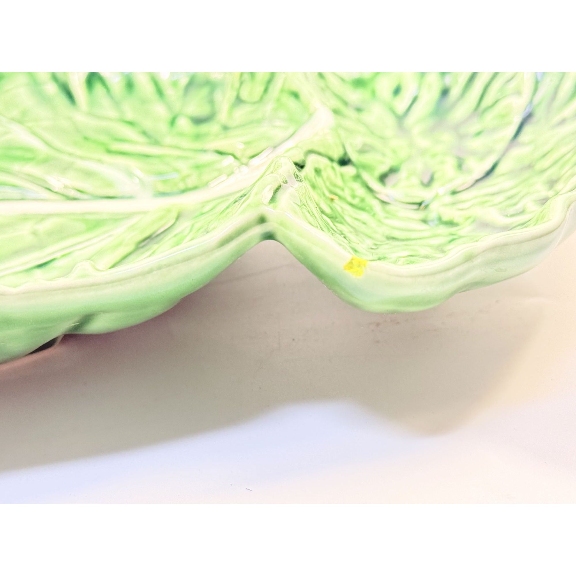 Serving Platter Chip and Dip Bordallo Pinheiro Large Green Cabbage Leaf Made in Portugal Replacement China Grand Millennial