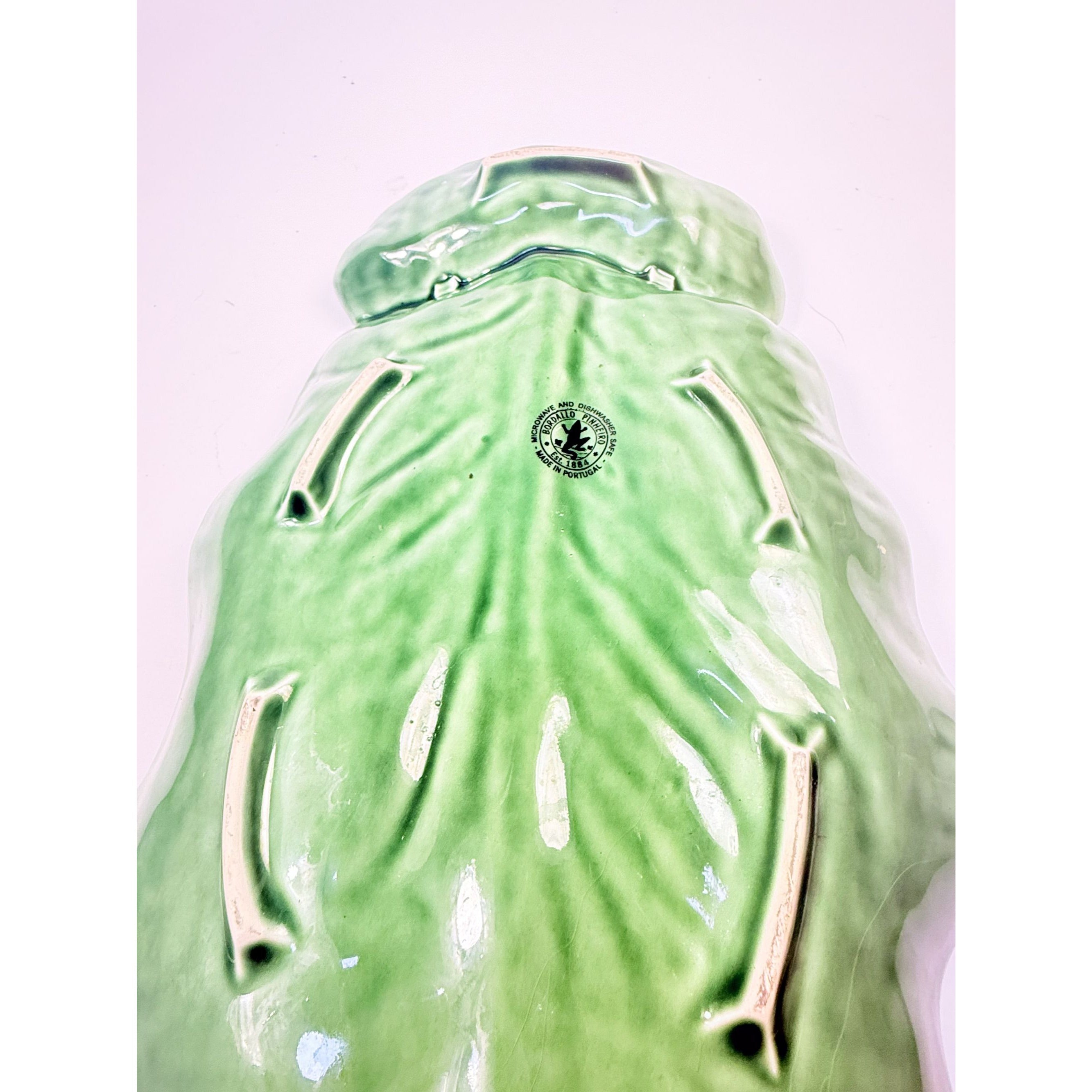 Serving Platter Chip and Dip Bordallo Pinheiro Large Green Cabbage Leaf Made in Portugal Replacement China Grand Millennial