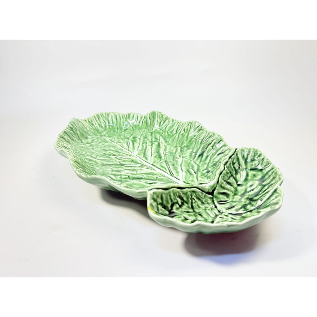 Serving Platter Chip and Dip Bordallo Pinheiro Large Green Cabbage Leaf Made in Portugal Replacement China Grand Millennial