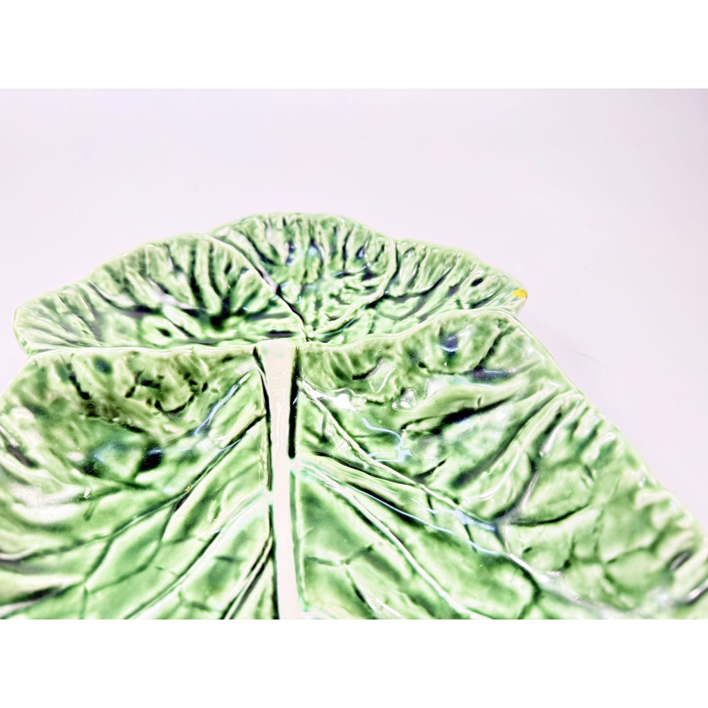 Serving Platter Chip and Dip Bordallo Pinheiro Large Green Cabbage Leaf Made in Portugal Replacement China Grand Millennial