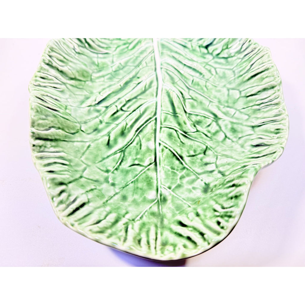 Serving Platter Chip and Dip Bordallo Pinheiro Large Green Cabbage Leaf Made in Portugal Replacement China Grand Millennial