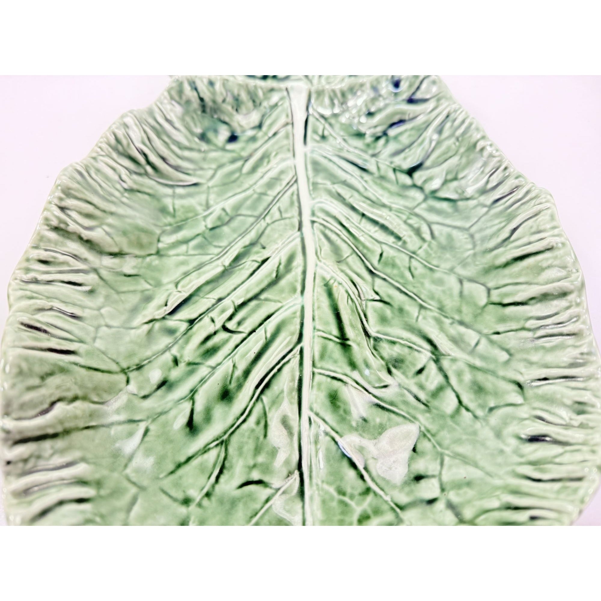 Serving Platter Chip and Dip Bordallo Pinheiro Large Green Cabbage Leaf Made in Portugal Replacement China Grand Millennial