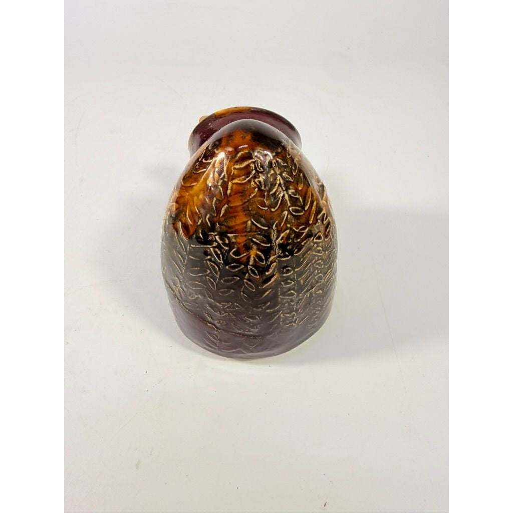 Pottery Honey Pot Jane Pottery Handmade Vintage Brown Floral Design Sugar Bowl Fired Kiln Glazed Kitchenware Serving Pieces