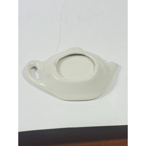 Tea Bag Holder Let me Hold your Tea Bag Lu Arts of California Ceramic Hand Painted Gold Letters Rest Vintage Unique Gift Dainty Barware
