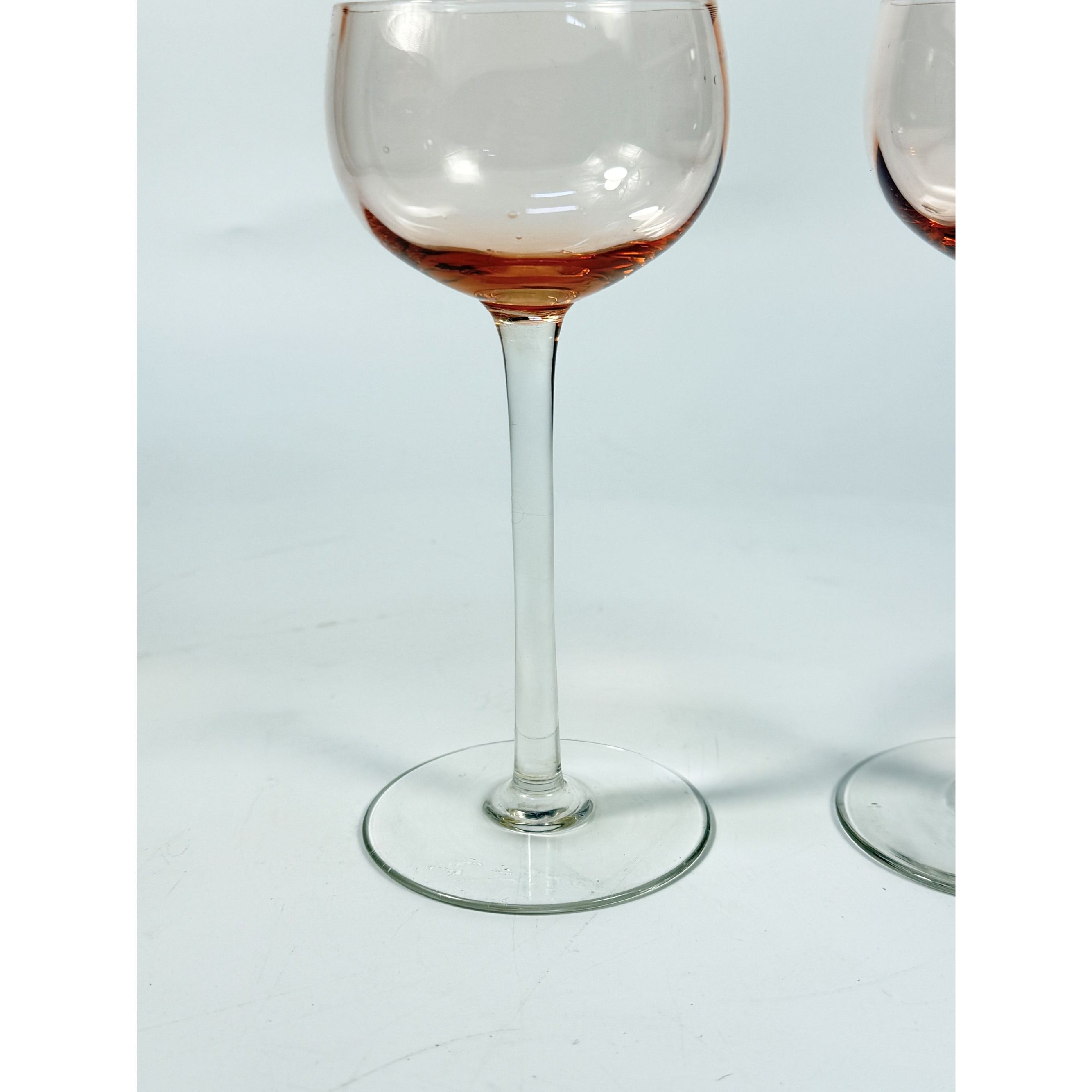 Cordial Glasses Pink Stemware 4 oz Vintage Bubble Glass Replacement Glassware Barware Hostess Party Champagne Wine
