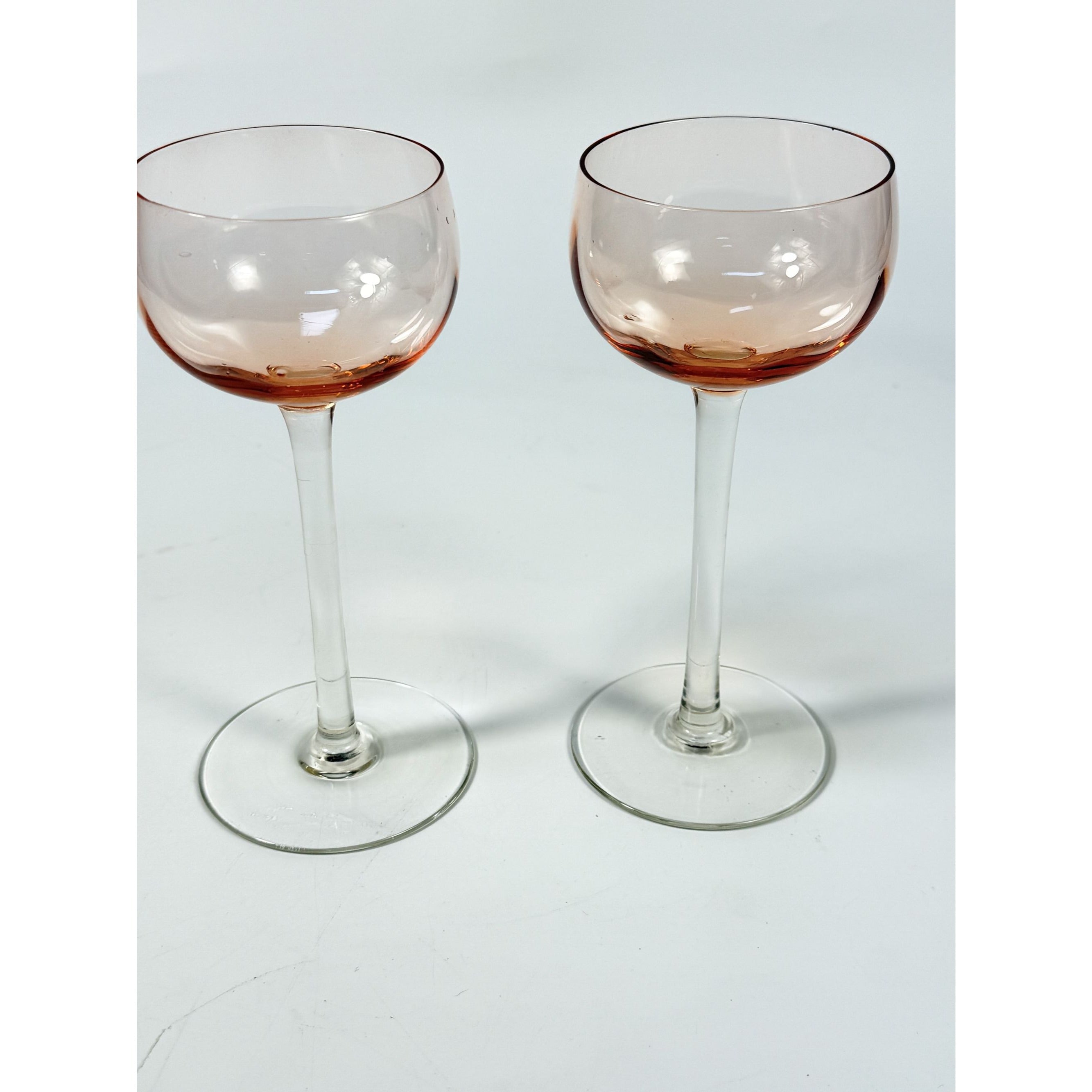 Cordial Glasses Pink Stemware 4 oz Vintage Bubble Glass Replacement Glassware Barware Hostess Party Champagne Wine