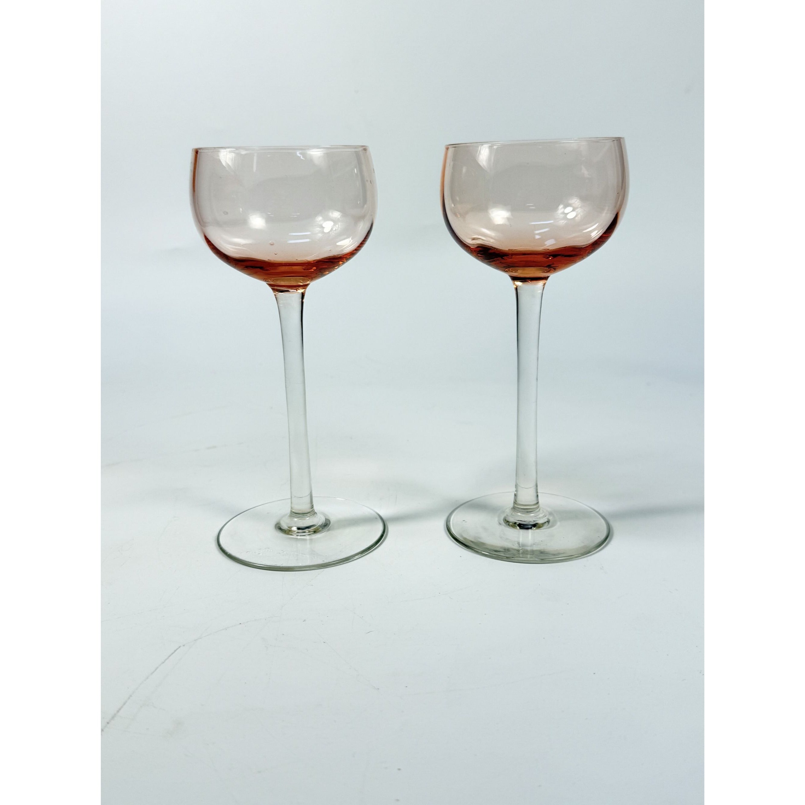 Cordial Glasses Pink Stemware 4 oz Vintage Bubble Glass Replacement Glassware Barware Hostess Party Champagne Wine