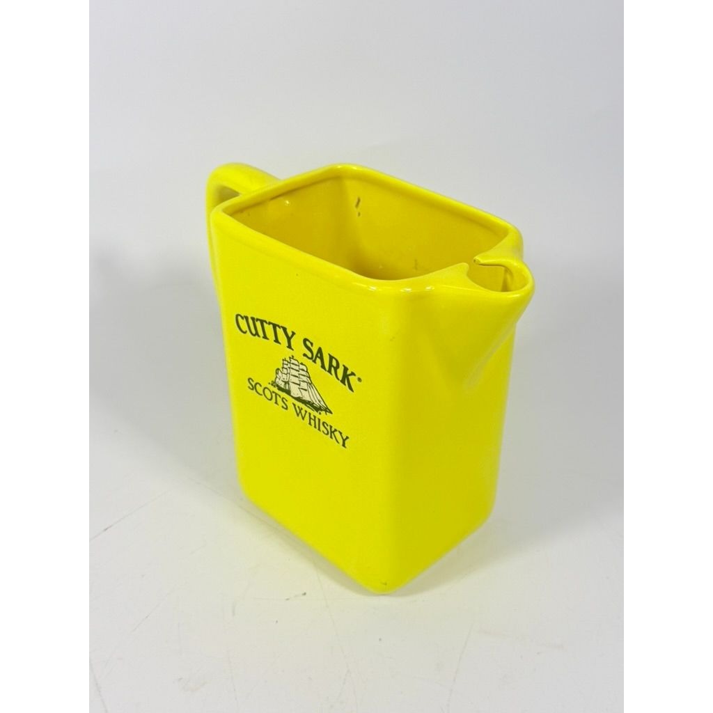 Whiskey Pitcher Cutty Sark Scots Whisky Yellow Ceramic Made in Mexico Pub Single Malt Advertising Liquor Barware Collectible Man Cave