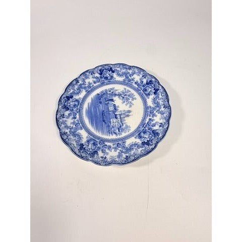 Flow Blue Dinner Plate Antique Cobalt Togo F Winkle Colonial Pottery Stoke England Scalloped Edge Replacement China Gallery Wall Home Decor