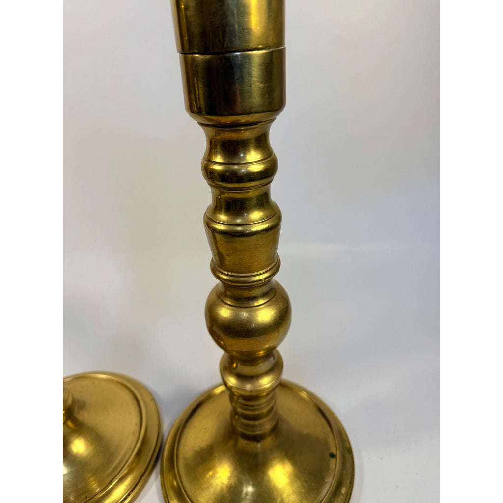 Large Brass Pillar Candlesticks Pair Set 2 VTG  29” Floor Altar Church Temple Candle Holders Fire Table Home Decor Decorative Accents Gold