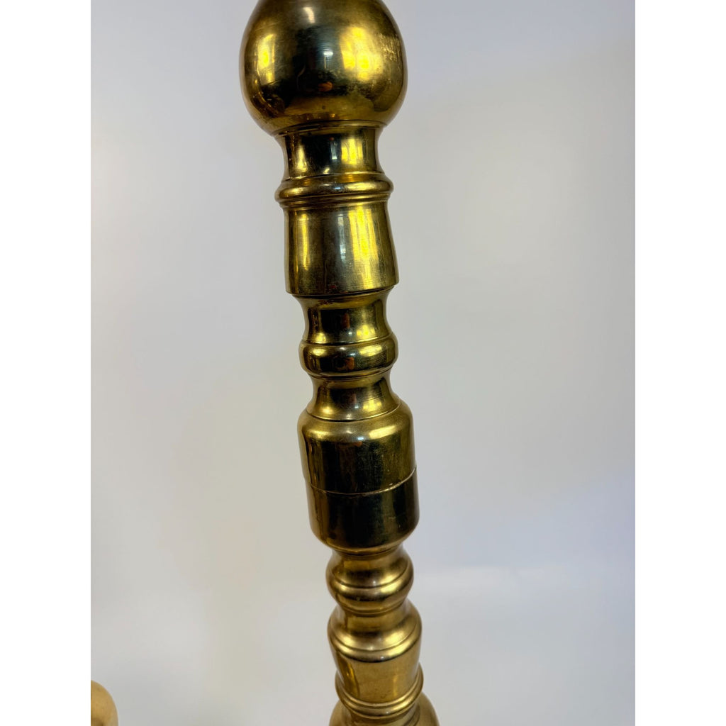 Large Brass Pillar Candlesticks Pair Set 2 VTG  29” Floor Altar Church Temple Candle Holders Fire Table Home Decor Decorative Accents Gold