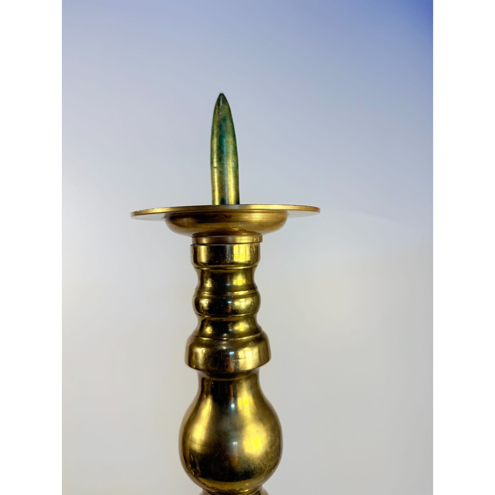 Large Brass Pillar Candlesticks Pair Set 2 VTG  29” Floor Altar Church Temple Candle Holders Fire Table Home Decor Decorative Accents Gold