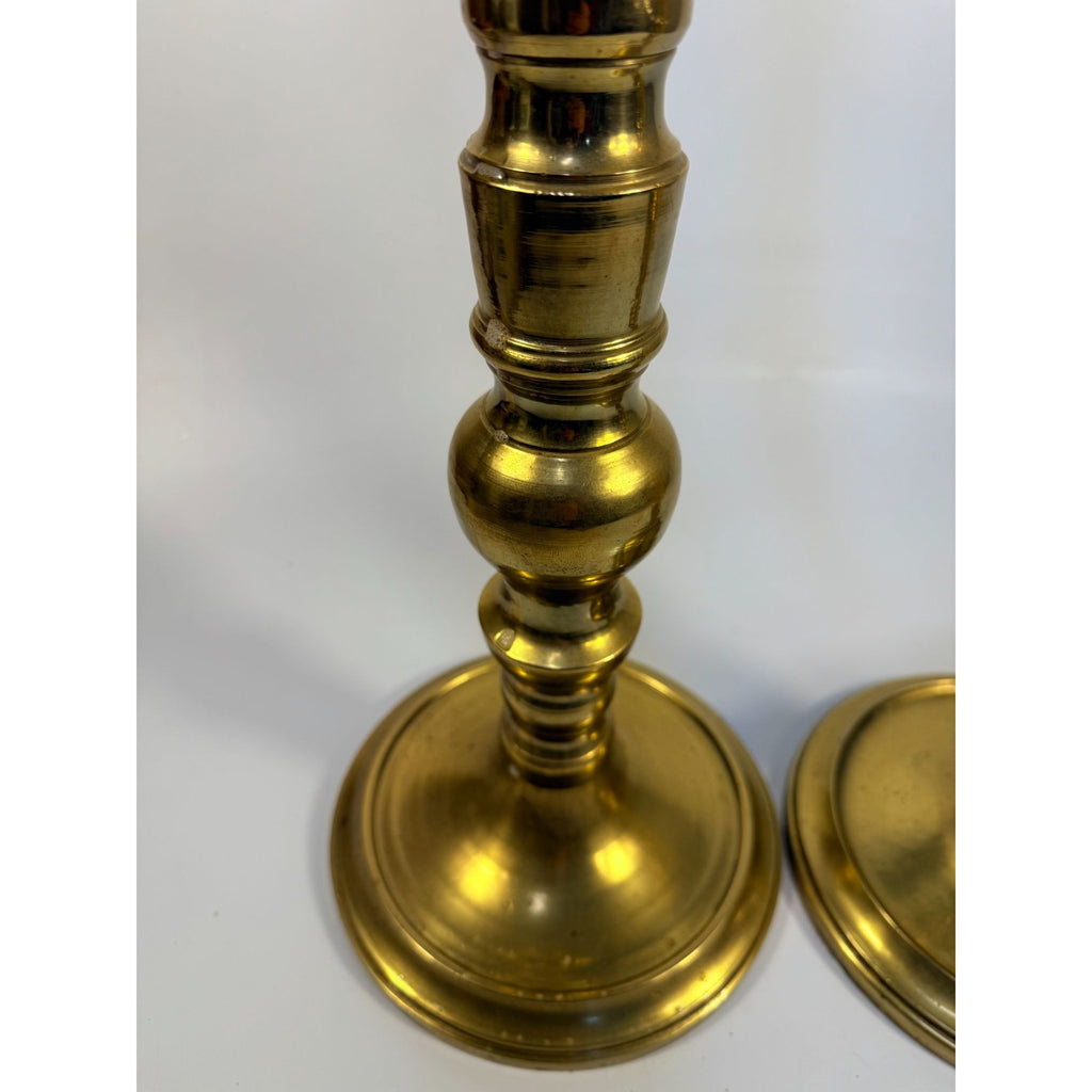Large Brass Pillar Candlesticks Pair Set 2 VTG  29” Floor Altar Church Temple Candle Holders Fire Table Home Decor Decorative Accents Gold