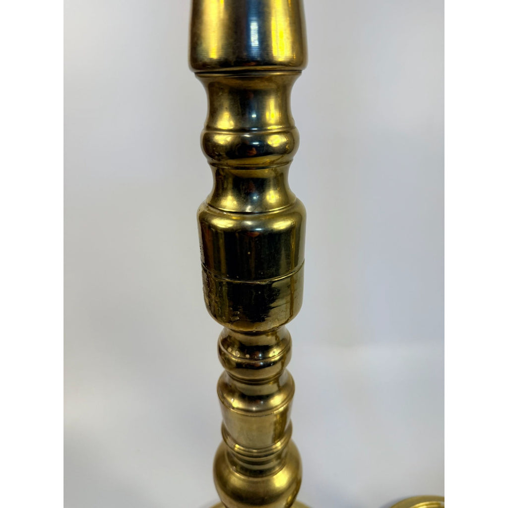 Large Brass Pillar Candlesticks Pair Set 2 VTG  29” Floor Altar Church Temple Candle Holders Fire Table Home Decor Decorative Accents Gold