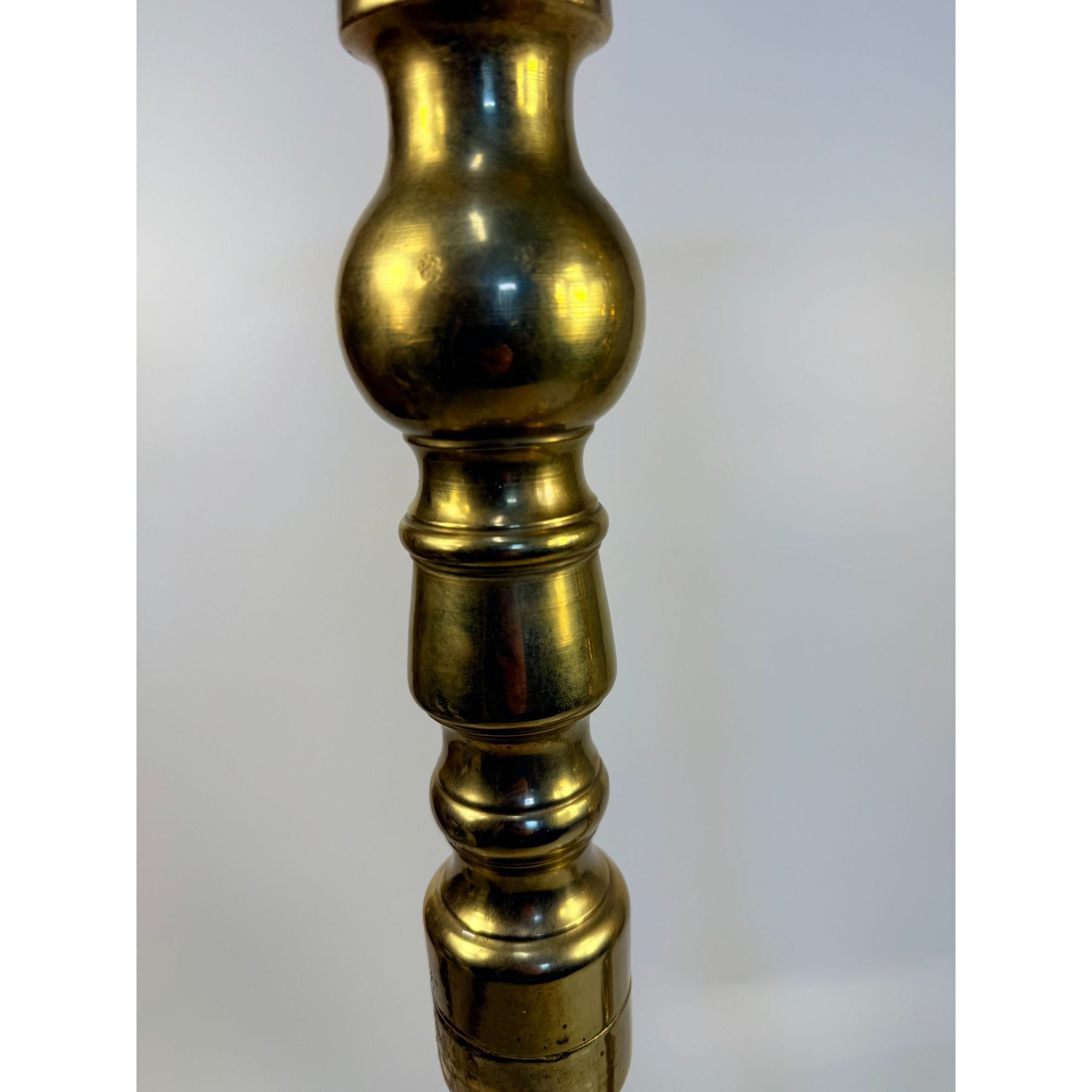 Large Brass Pillar Candlesticks Pair Set 2 VTG  29” Floor Altar Church Temple Candle Holders Fire Table Home Decor Decorative Accents Gold