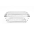 Refrigerator Butter Dish Keeper Container with Lid Clear Ribbed Glass Pasabahce Kitchen Storage Vintage Retro Glassware Kitchenware