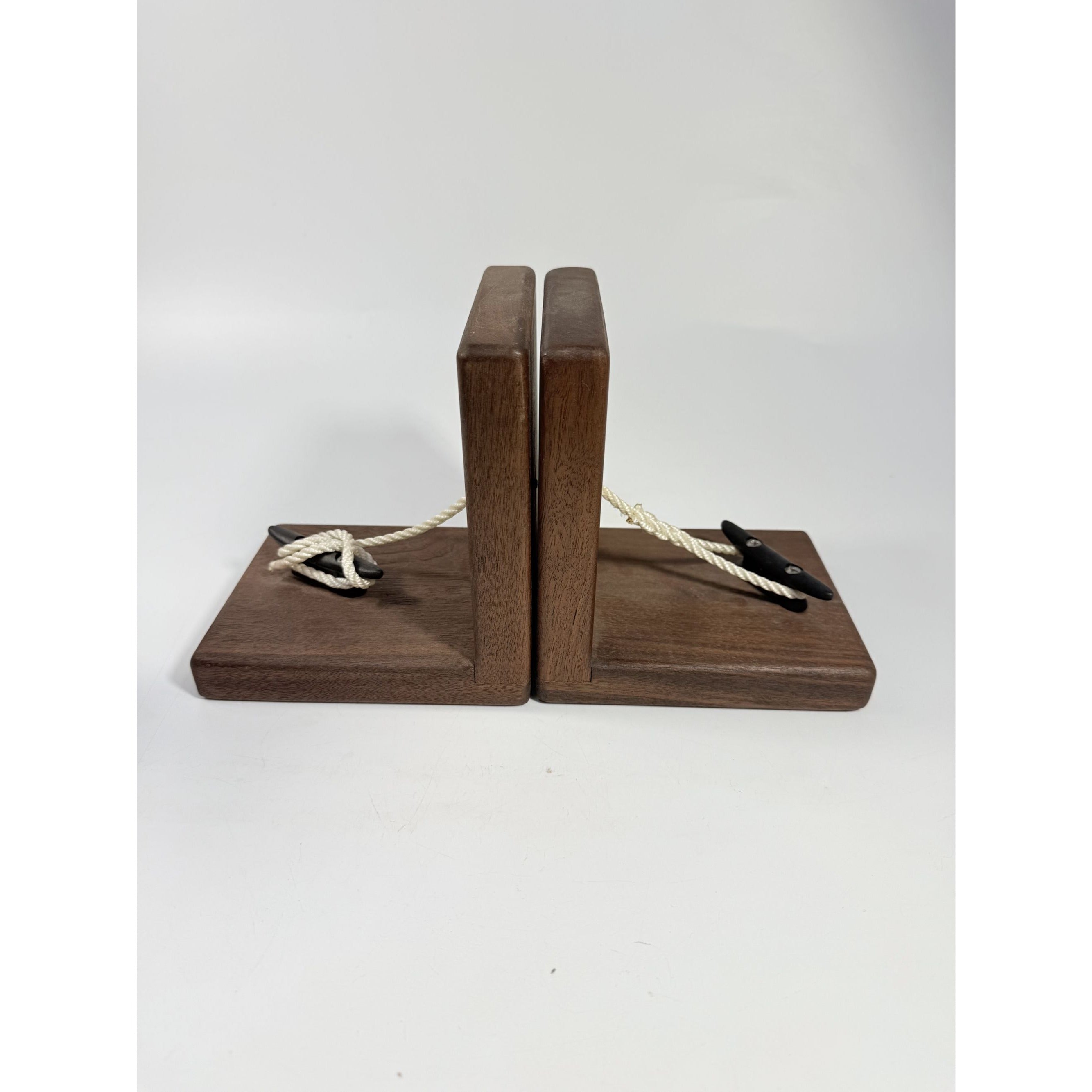 Wooden Bookends | Boat Cleat Rope Maritime Nautical Coastal | Handcrafted Art Duser | Wood Book Shelf  Book Ends | Home Office Decor Gift