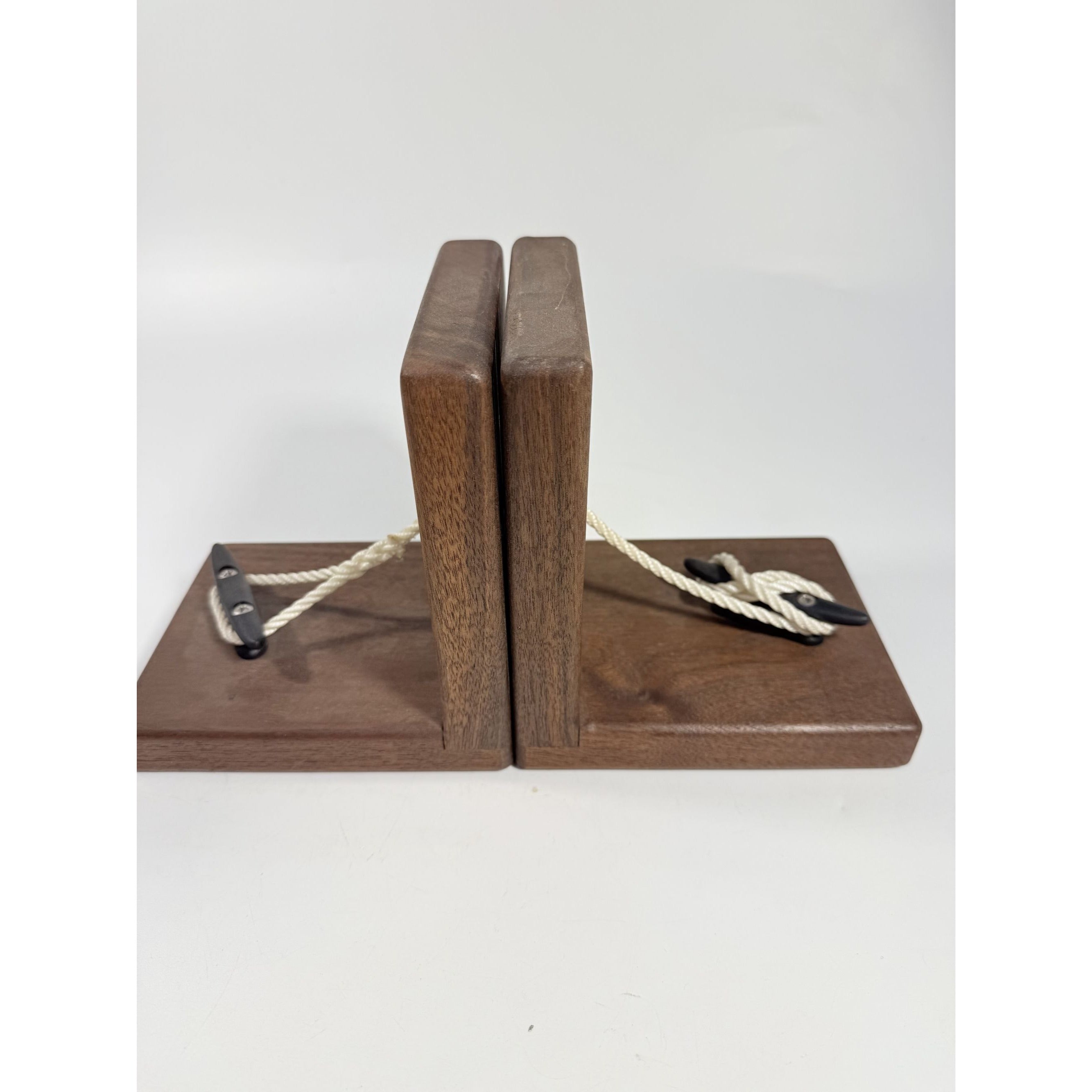 Wooden Bookends | Boat Cleat Rope Maritime Nautical Coastal | Handcrafted Art Duser | Wood Book Shelf  Book Ends | Home Office Decor Gift