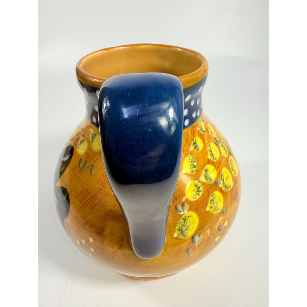 Rooster Chicken Chick Pottery Pitcher Ceramic Ambience Collection By Giani Hand Painted Farmhouse Primitive Country Rustic Granny Core