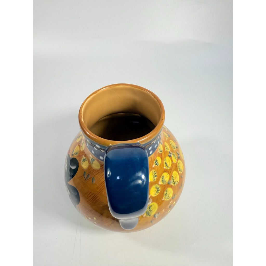 Rooster Chicken Chick Pottery Pitcher Ceramic Ambience Collection By Giani Hand Painted Farmhouse Primitive Country Rustic Granny Core