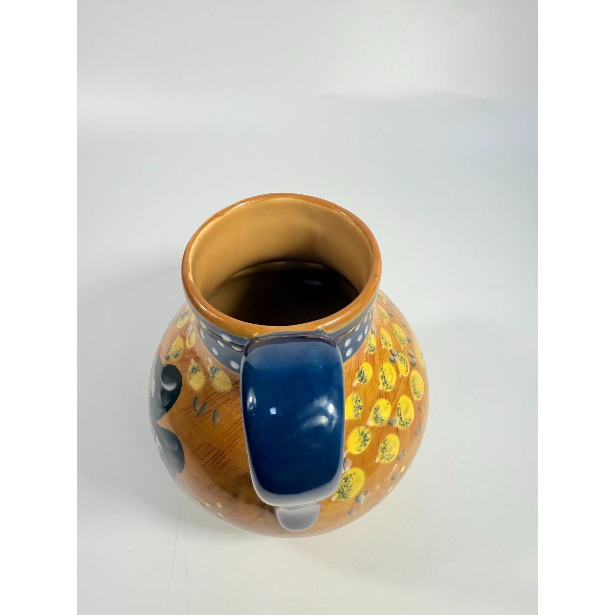 Rooster Chicken Chick Pottery Pitcher Ceramic Ambience Collection By Giani Hand Painted Farmhouse Primitive Country Rustic Granny Core