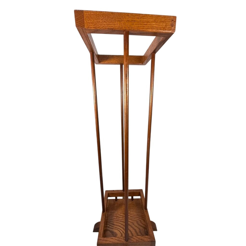 Umbrella Stand Walking Stick Wooden Arts and Crafts Mission Handmade Vintage Hallway Foyer Mud Room Home Decor Decorative Accents