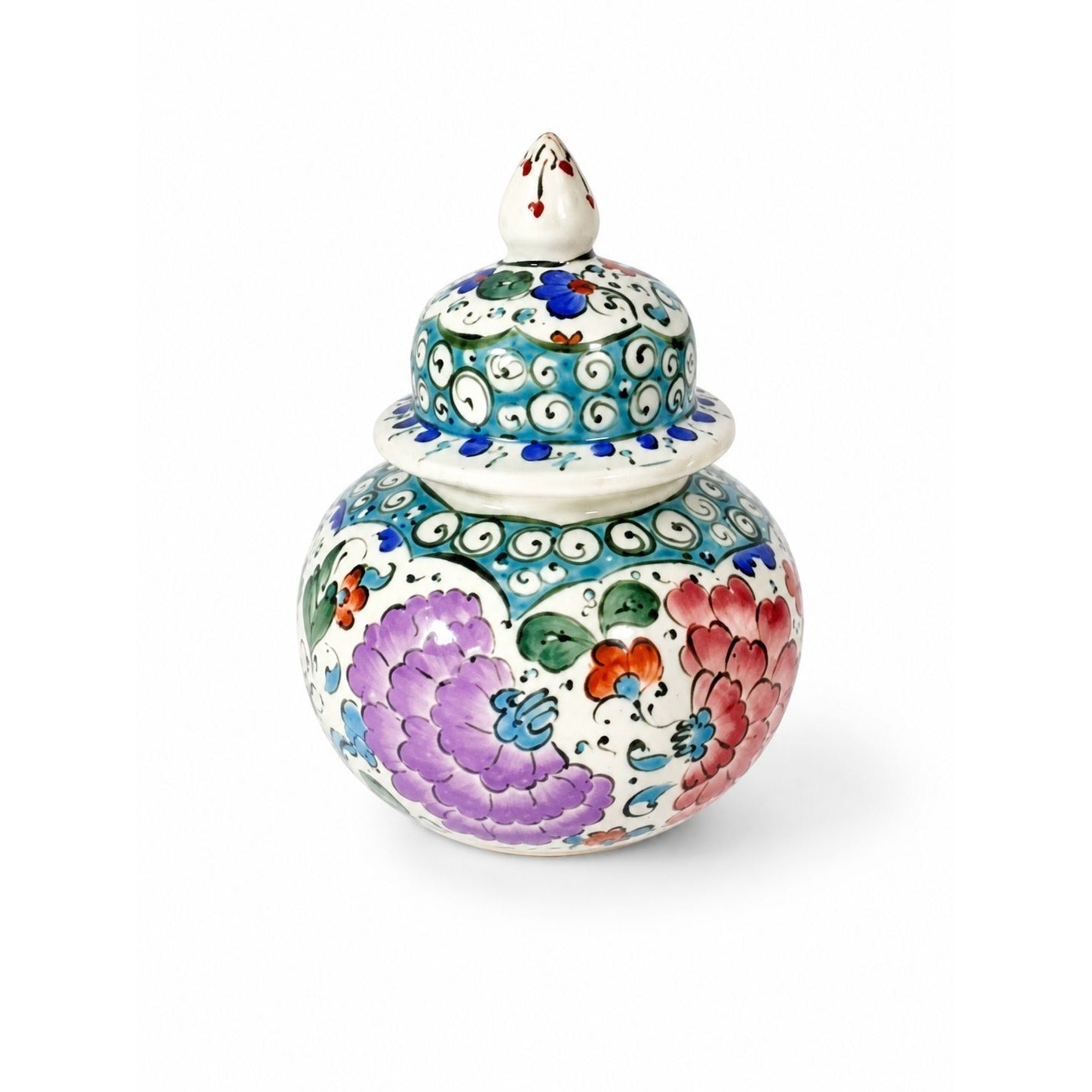 Ginger Jar Pottery Turkish Hand Painted Kutahya Colorful Home Shelf Decor Turkey Vintage