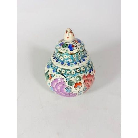 Ginger Jar Pottery Turkish Hand Painted Kutahya Colorful Home Shelf Decor Turkey Vintage