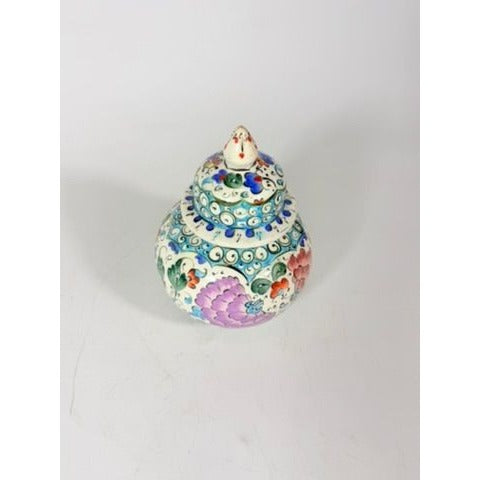 Ginger Jar Pottery Turkish Hand Painted Kutahya Colorful Home Shelf Decor Turkey Vintage