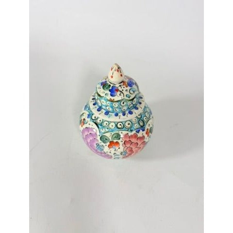 Ginger Jar Pottery Turkish Hand Painted Kutahya Colorful Home Shelf Decor Turkey Vintage