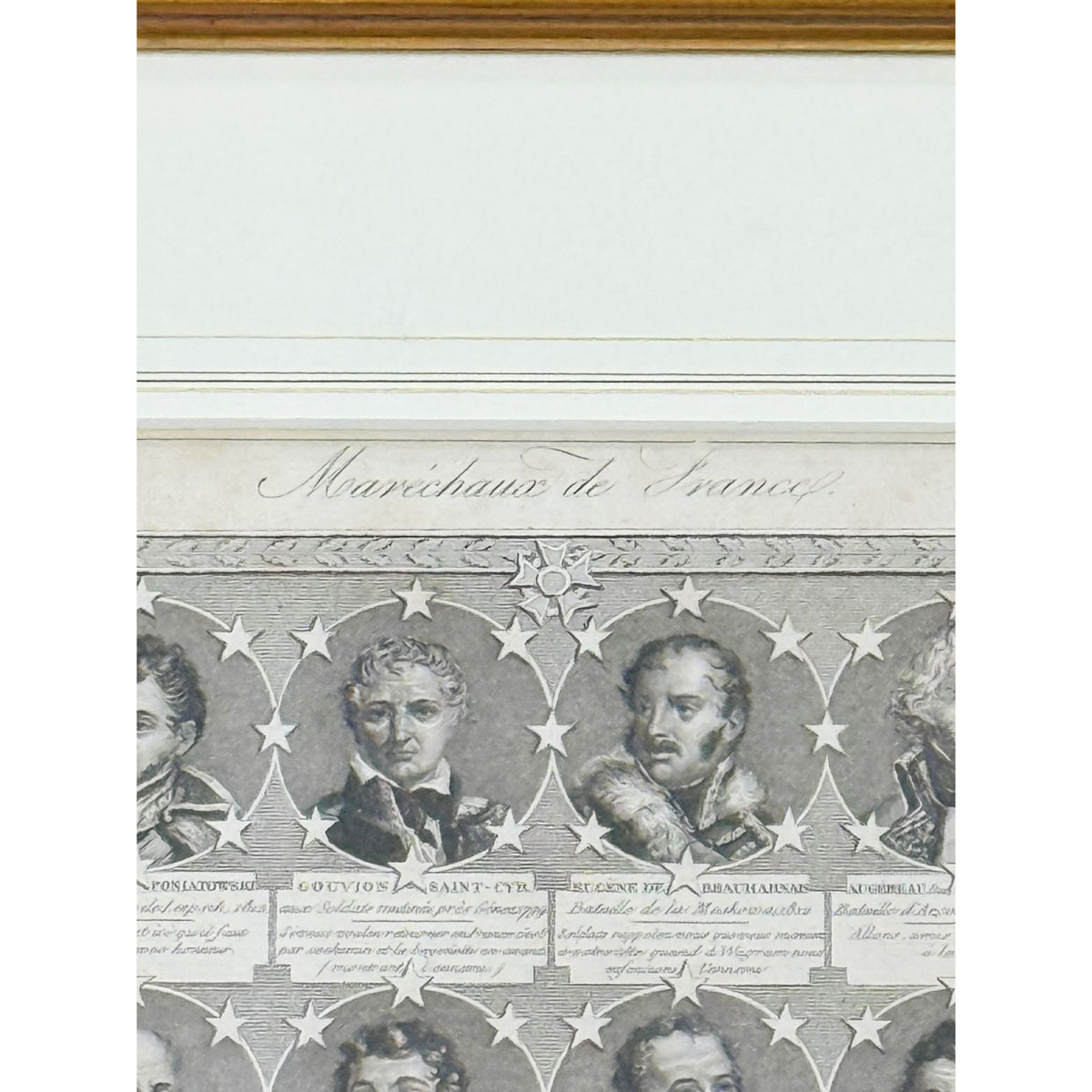 Portrait Engraving Framed Antique French Marshals 19th c Napoleonic Military Art Carle Vernet Campagnes des Français Historical Wall Decor