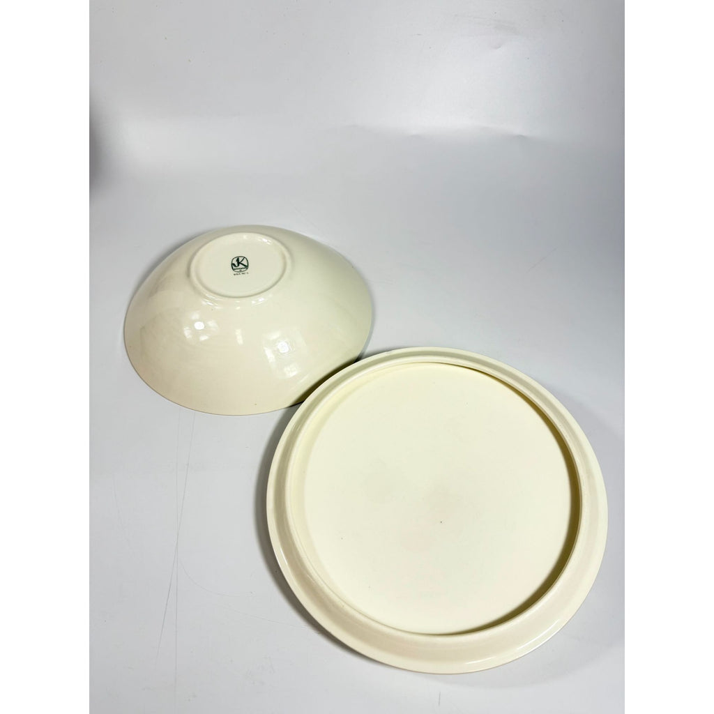 Casserole Dish Covered Cream Edwin Knowles Mid Century Atomic Retro USA Made 52-1 Replacement China Serveware Neutral Vegtable Side Dish