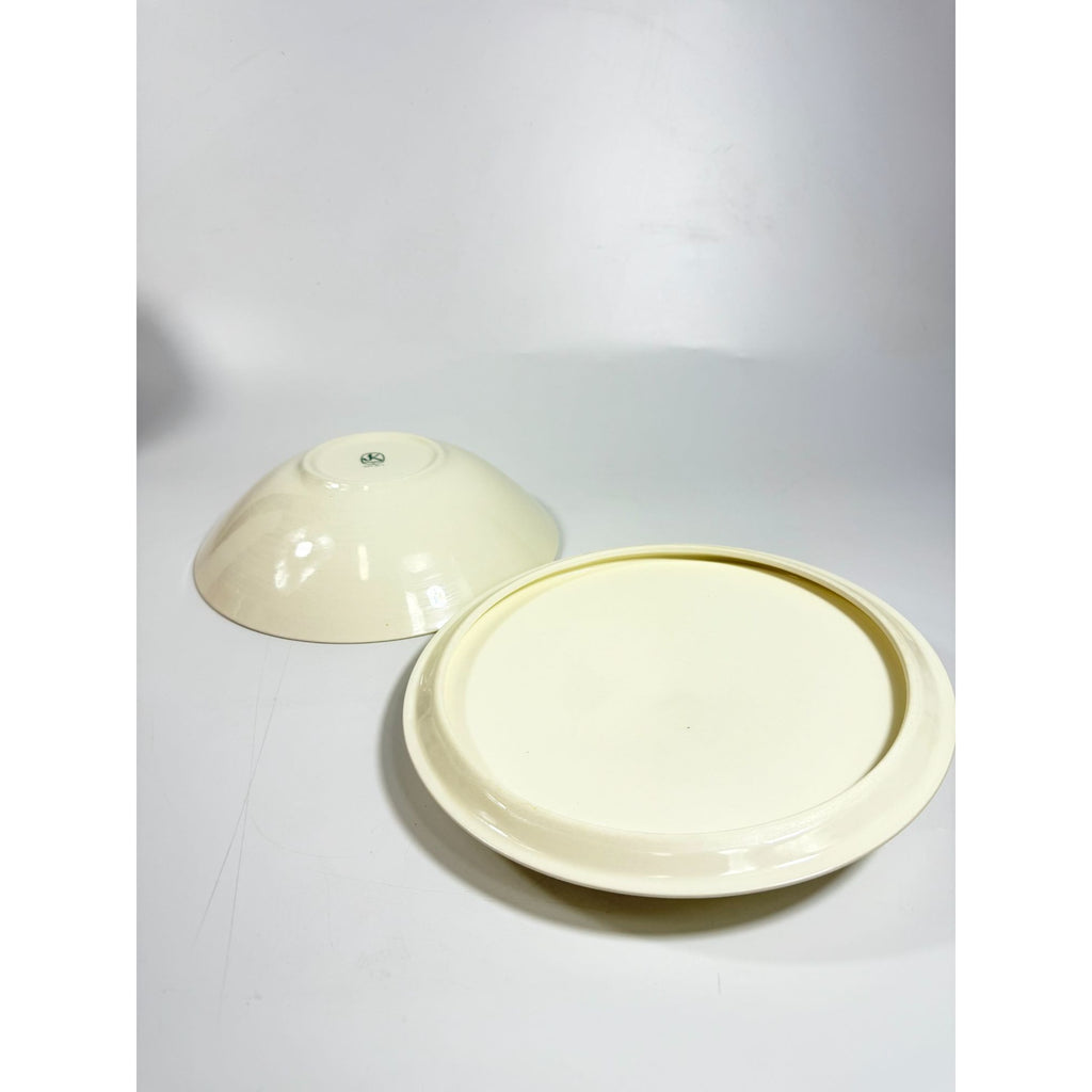 Casserole Dish Covered Cream Edwin Knowles Mid Century Atomic Retro USA Made 52-1 Replacement China Serveware Neutral Vegtable Side Dish