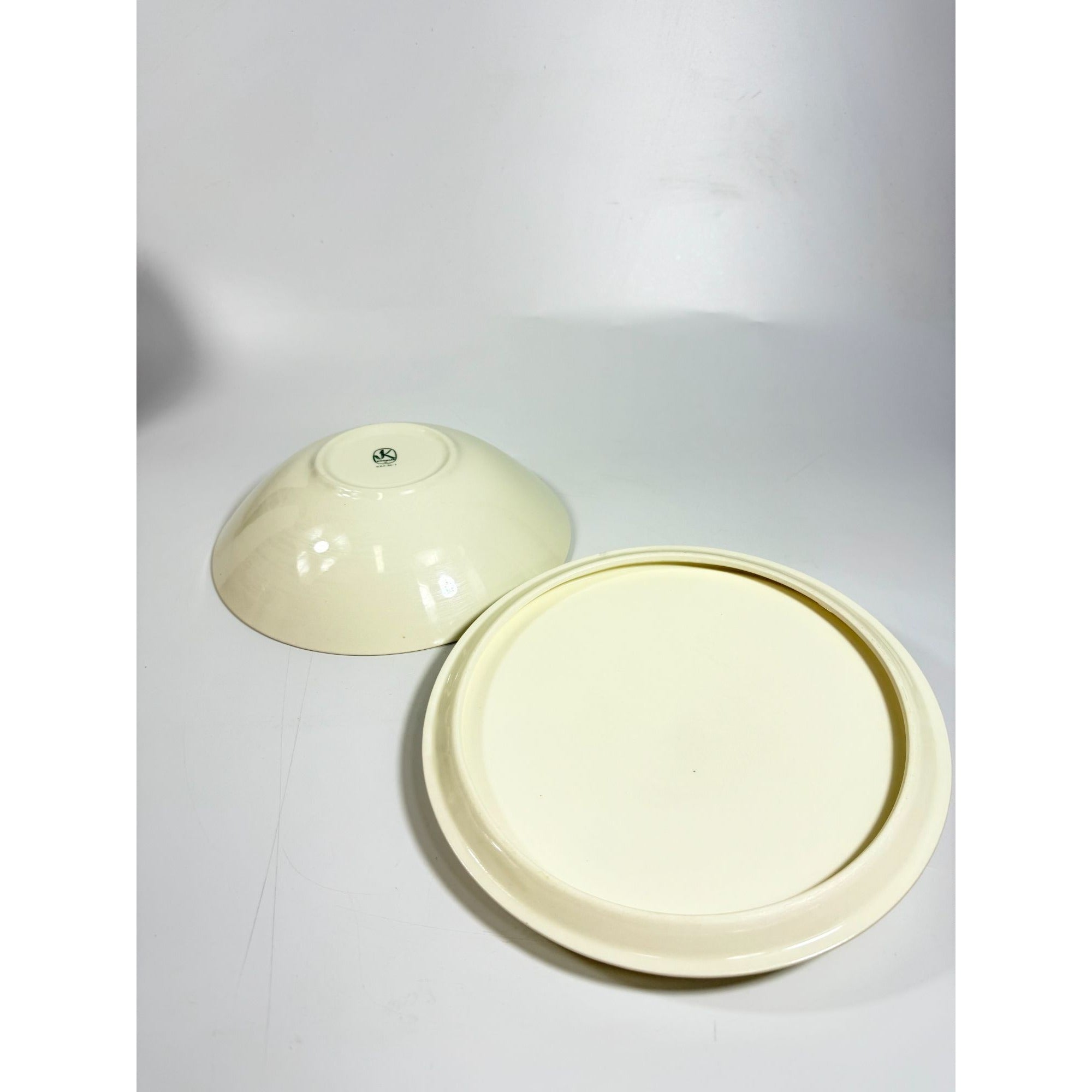 Casserole Dish Covered Cream Edwin Knowles Mid Century Atomic Retro USA Made 52-1 Replacement China Serveware Neutral Vegtable Side Dish