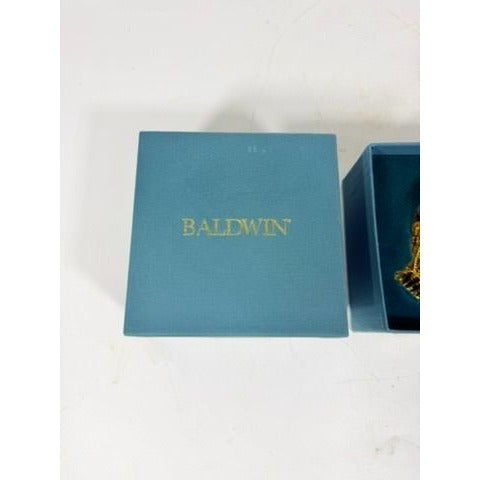 Christimas Ornament Baldwin 1996 3D 24kt Gold Over Brass Imperial Filigree Ball/Egg Original Box Collectible Holiday Accents