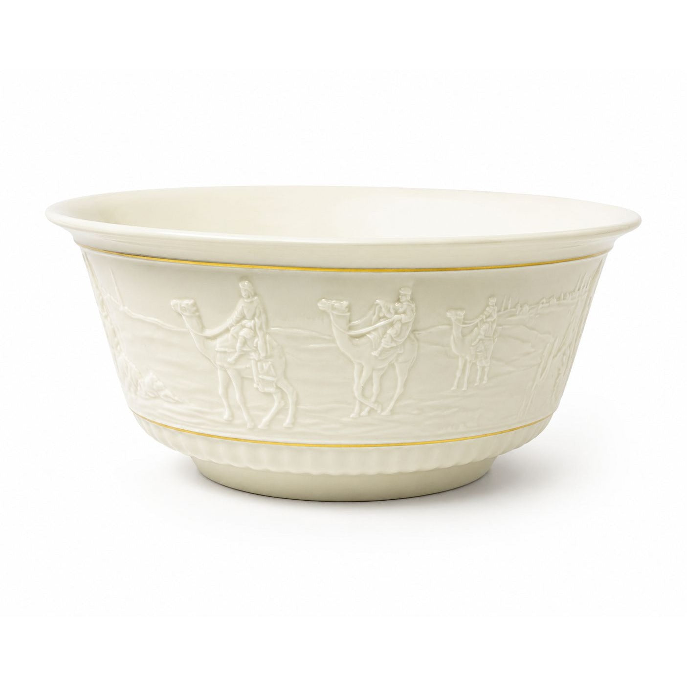 Lenox Gold Trim Nativity Bowl Elegant Christmas Holiday Decorative Display Salad Serving Ivory 1991